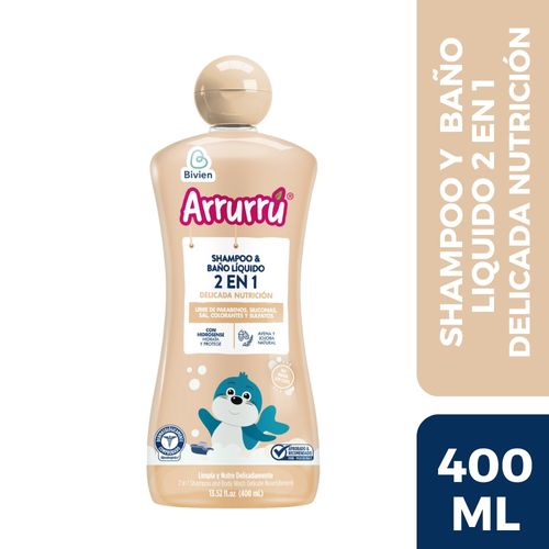 Shampoo & Baño Liquido 2 en 1 ARRURRU Delicada Nutrición X 400mL