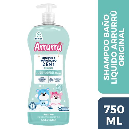 Shampoo y Baño líquido 2 en 1  Original Arrurrú X 750 ml