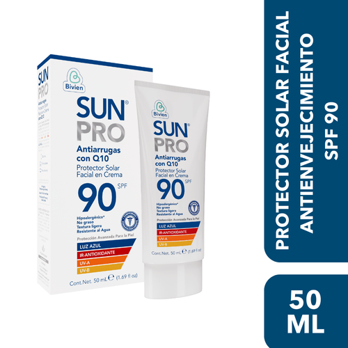 Protector Solar Facial Antiarrugas con Q10 spf 90 x 50 ml