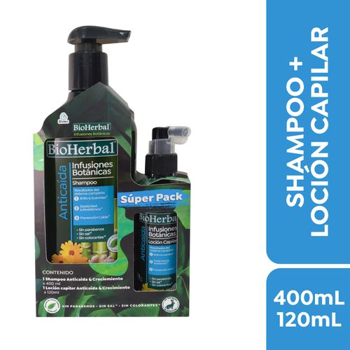 Shampoo BIOHERBAL Anticaida 400 Locion Anticaida X 2art