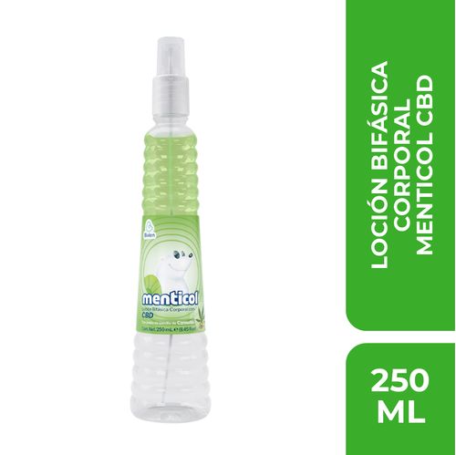 Loción Bifásica Corporal MENTICOL Con Cannabis y CBD -250 mL