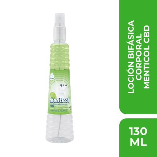 Loción Bifásica Corporal MENTICOL Con Cannabis y CBD -130 mL